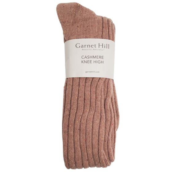 Soft Ribbed 82% Cashmere Knee High Socks Sz 9-11 Warm Garnet Hill Berry Donegal - Picture 1 of 6